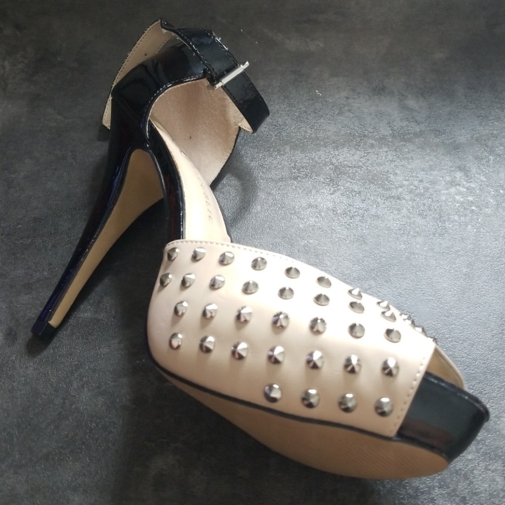 Nudge Black Stud High Heels